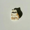 Handmade Ceramic Cat Brooch | Hand Painted Kitty Pin | Gift for Cat Lover