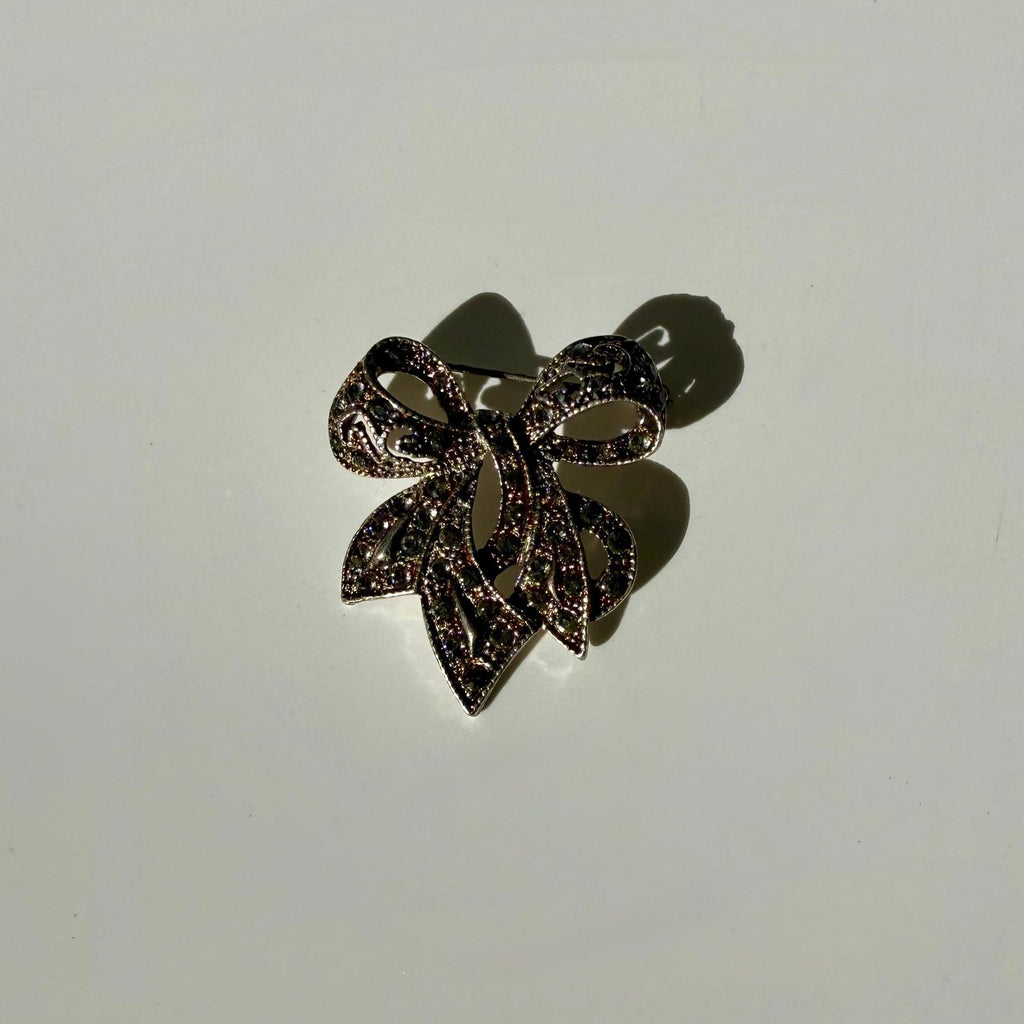 Vintage Silver Bow Brooch | Statement Pin | Collectible Large Bow