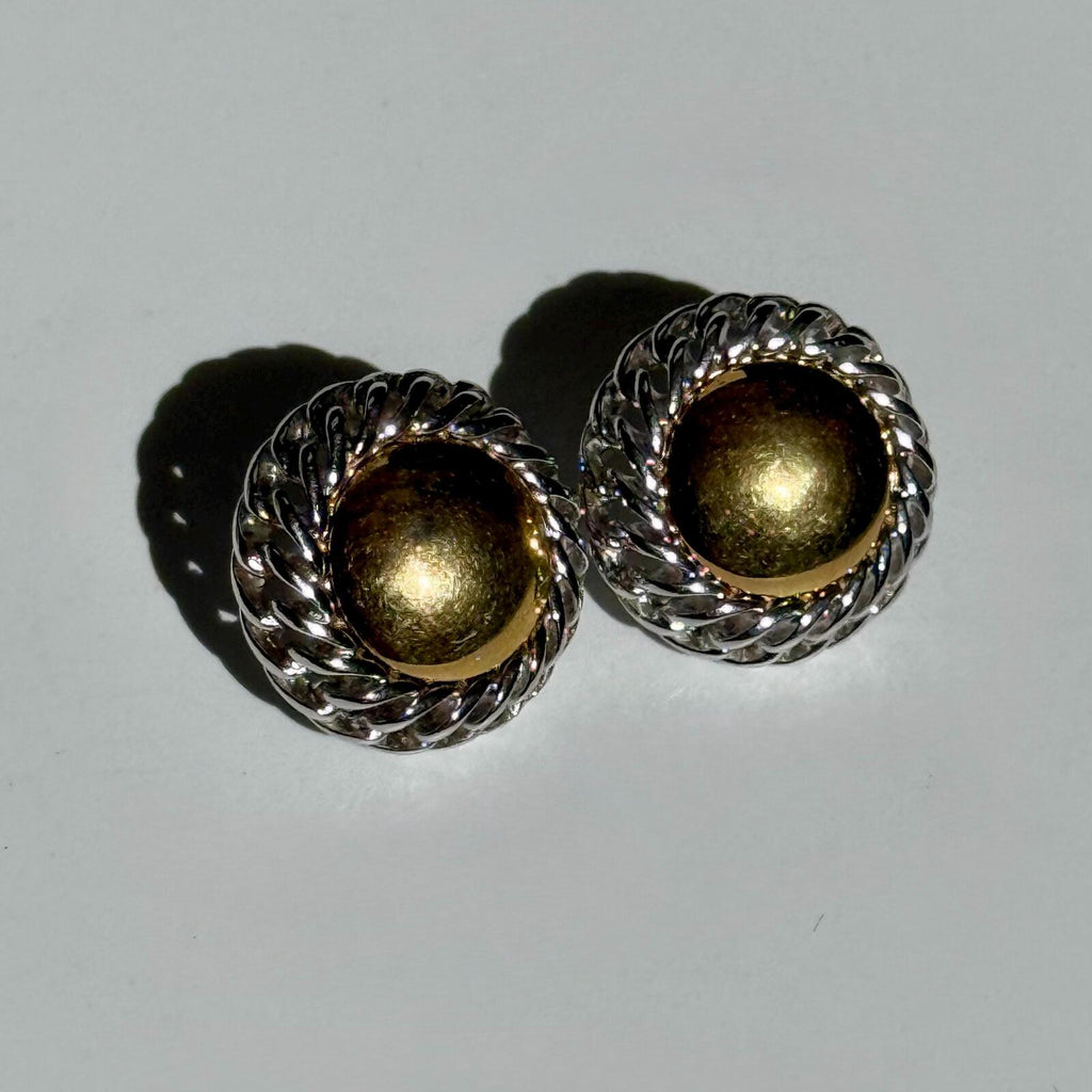 Vintage 80s Mixed Metal Earrings