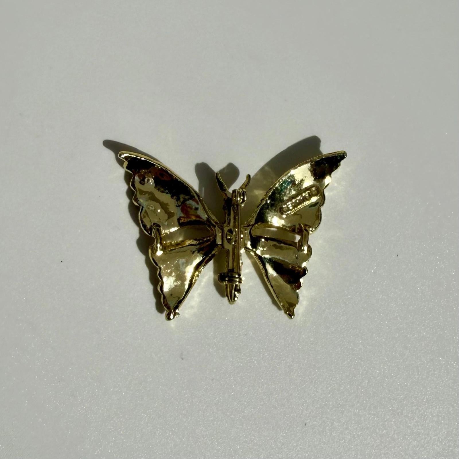 Vintage GERRY’S Butterfly Brooch | Gold Rhinestone Pin