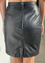 Load image into Gallery viewer, Vintage Black Leather Mini Skirt
