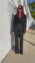 Load and play video in Gallery viewer, Vintage Y2K Women&#39;s Two Piece Striped Suit
