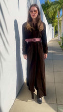 Load and play video in Gallery viewer, Vintage Dark Brown Long Velvet Coat
