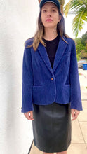 Load and play video in Gallery viewer, Vintage Corduroy Blazer in Blue, Shrunken Vintage Blazer
